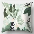 Nordic green botanical print throw pillow cover, stylish sofa cushion for living room decor. - Style 5 / 45x45cm (Pillow Cover Only)