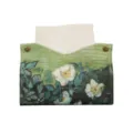 Vintage olieverf lederen tissuebox houder creatief retro bloemenpatroon bureaudecor - 19*12*14 cm / Stijl 4