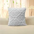 Plush tufted diamond pattern cushion cover, soft fleece sofa pillowcase for home decor - Pillowcase 30*50cm / White