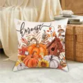 Autumn pumpkin maple leaf throw pillow decorative harvest cushion for sofa home decor style - Style 4