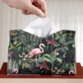 Stilvoller tropischer Flamingo Leder-Taschentuchbox für Wohnzimmer Tisch Tissue Halter - Dschungelgeschichte