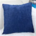 Cuscino quadrato in velluto a coste blu scuro per divano letto, morbido cuscino tinta unita. - Blu scuro