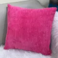 Cuscino quadrato in velluto a coste rosa vivo cuscino da divano tinta unita morbido - Rosso rosa
