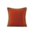 Orange throw pillow cover with natural jute braided border minimalist sofa cushion case - Style 8