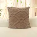 Brown tufted textured throw pillow cover for living room sofa home decor comfortable cushion case - Pillowcase 30*50cm / Khaki