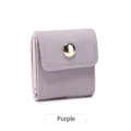 Mini custodia per gioielli pieghevole in pelle viola viaggio anello orecchino borsa - Viola
