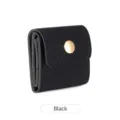Borsa per gioielli pieghevole compatta, mini custodia portaoggetti con bottone a pressione. - Nero