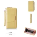 Yellow long women's wallet with secure zip closure and wrist strap, spacious multi-slot design. - Long Wallet (C7110) / Yellow