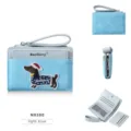 Light blue short multifunctional wallet with cute dog patch, zipper coin purse and card slots. - Light Blue