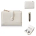 Women short wallet fashion PU leather coin purse card holder chic compact clutch bag - Off White