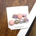 Cute pink crystal hair clip set korean style sweet side hairpin for women and girls daily wear - Cherry Hair Clip