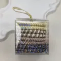 Set di elastici per capelli intrecciati con scatola trasparente, supporto per coda di cavallo. - Marrone chiaro