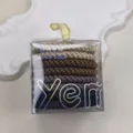 Set di elastici per capelli elastici, scrunchies intrecciati resistenti, dettaglio. - Marrone scuro