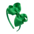 Green ribbon bow headband for kids, 4 inch handmade hair hoop, cute daily hair accessories. - Bright Green (1#)