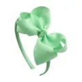 Mint green grosgrain ribbon hair bow headband, cute children hair accessory detail shot. - Mint Green (2#)