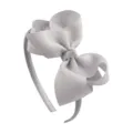 Grey grosgrain ribbon bow headband for cute kids hair accessories and daily wear style details. - Light Gray (5#)