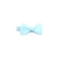 Light blue bow hair clip detail shot, showing the delicate ribbed fabric texture and neat bow knot. - Light Blue (7#)