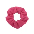 Pink fabric hair scrunchie, simple retro french style hair tie for daily fashion wear. - Hot Pink