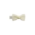 Detailed close-up of a soft cream handmade bow hair clip showing fine ribbon texture. - Green (8#)