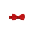 Red bow hair clip detail shot, solid color grosgrain ribbon material, compact design closeup. - Red (9#)