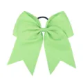 8-inch light green grosgrain ribbon swallowtail hair bow with elastic band detail view. - 3#