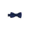 Detailed shot of dark blue grosgrain ribbon hair bow clip, solid color children hair accessory. - Deep Blue (12#)
