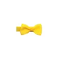 Close-up detail of the bright yellow grosgrain ribbon hair bow clip, solid color design. - Yellow (17#)