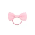 Close-up of cute pink grosgrain ribbon bow hair tie detail, perfect for sweet daily styling. - Pink (1)
