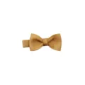 Close-up detail of a solid khaki grosgrain ribbon hair bow clip for cute little baby girls. - Khaki (19#)