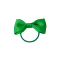 Elastico per capelli in nastro gros-grain verde, primo piano del fiocco per bambini. - Verde (3#)
