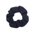 Dark blue fabric hair scrunchie, soft texture with elastic design for daily styling. - Dark Blue