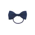 Navy blue grosgrain ribbon bow hair tie for kids, cute daily elastic hair accessory ponytail. - Dark Blue (4)