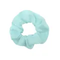 Light blue fabric scrunchie detail view, soft hair accessory for daily casual styling. - Sky Blue