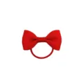 Red grosgrain ribbon hair bow detail showing the texture and fine craftsmanship clearly. - Size 16