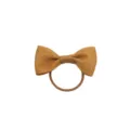 Bruine geribbelde lint strik haarband close-up detail, schattig kinder haaraccessoire. - Bruin (18#)