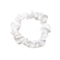 White satin hair scrunchie for women, elegant minimalist French style hair accessory. - 11#