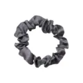 Dark grey satin hair scrunchie minimalist French style elastic hair band accessory for women. - 17#