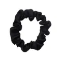 Black satin scrunchies for women, elegant minimalist vintage hair ties, soft silk hair accessories. - 19#
