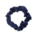 Elastico per capelli in raso blu scuro, elegante accessorio per capelli vintage minimalista. - Codice 49