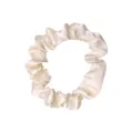 Elastico per capelli in satin bianco, accessorio elegante, morbido scrunchie stile seta. - 166-1#