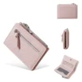 Pink minimalist short wallet for women, multi-functional slim card holder and coin purse. - Light Pink