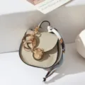 Mini bolso de silla llavero de cuero PU lindo colgante cartera monedero decoración - Gris