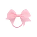 Close-up detail view of the cute pink grosgrain ribbon bow hair tie, showing neat ribbon texture. - Pink (2#)