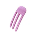 Close-up detail view of the pink plastic hair root volumizing clip, showing its anti-slip texture. - 3-Prong