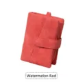 Damen kurze dreifach geldbörse aus nubukleder kartenetui wassermelonenrot kompaktes design - Wassermelonenrot