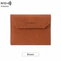 Braune RFID Schutz Reisepass Hülle Trifold Dokumenten Tasche Reise Organizer Etui - Braun