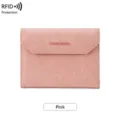 Rosa RFID-sicherer Reisepasshalter, dreifach gefaltete Dokumentenbrieftasche für Reisen. - Rosa