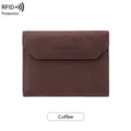 Brauner RFID Passhülle Dreifach Geldbörse Reise Dokumentenorganizer Kartenetui für Damen - Kaffeebraun