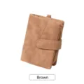 Braune Damen Dreifach Geldbörse aus PU Leder Kompakte Kurze Brieftasche mit Karten - Braun