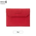Portafoglio passaporto rosso RFID anti-frode a tre ante per documenti da viaggio. - Rosso